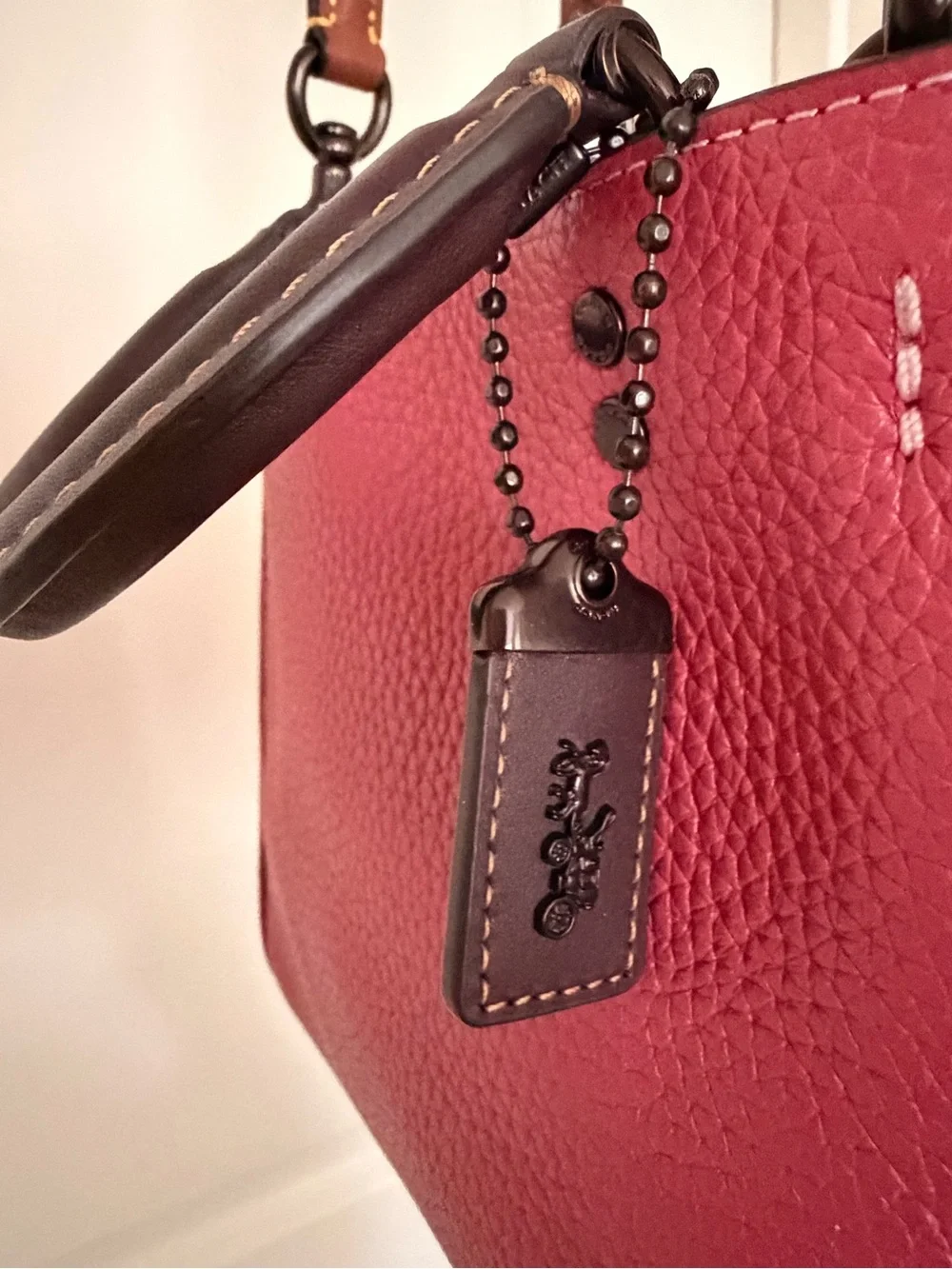 Coach Burgundy Leather Crossbody with Brown Strap vintage